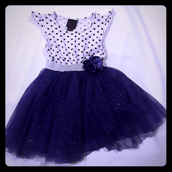 Purple white And black & White polka dot dress - Picture 1 of 2